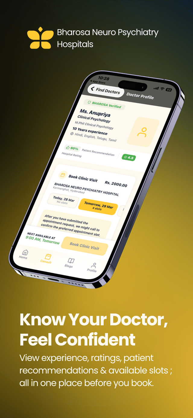 Bharosa Hospitals — Mental Health App screenshot 2