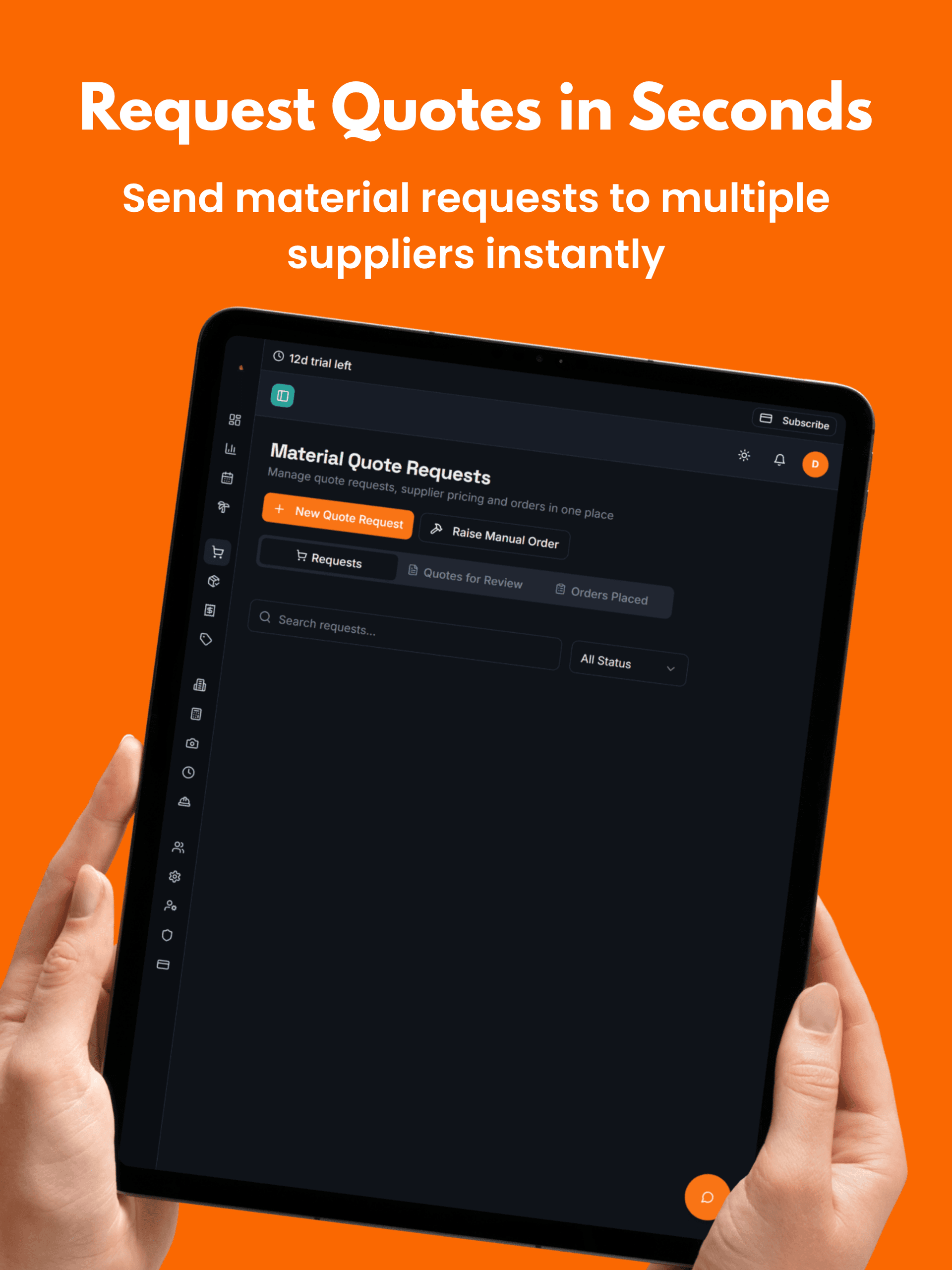 Build Hive — Construction Procurement Platform tablet view 3