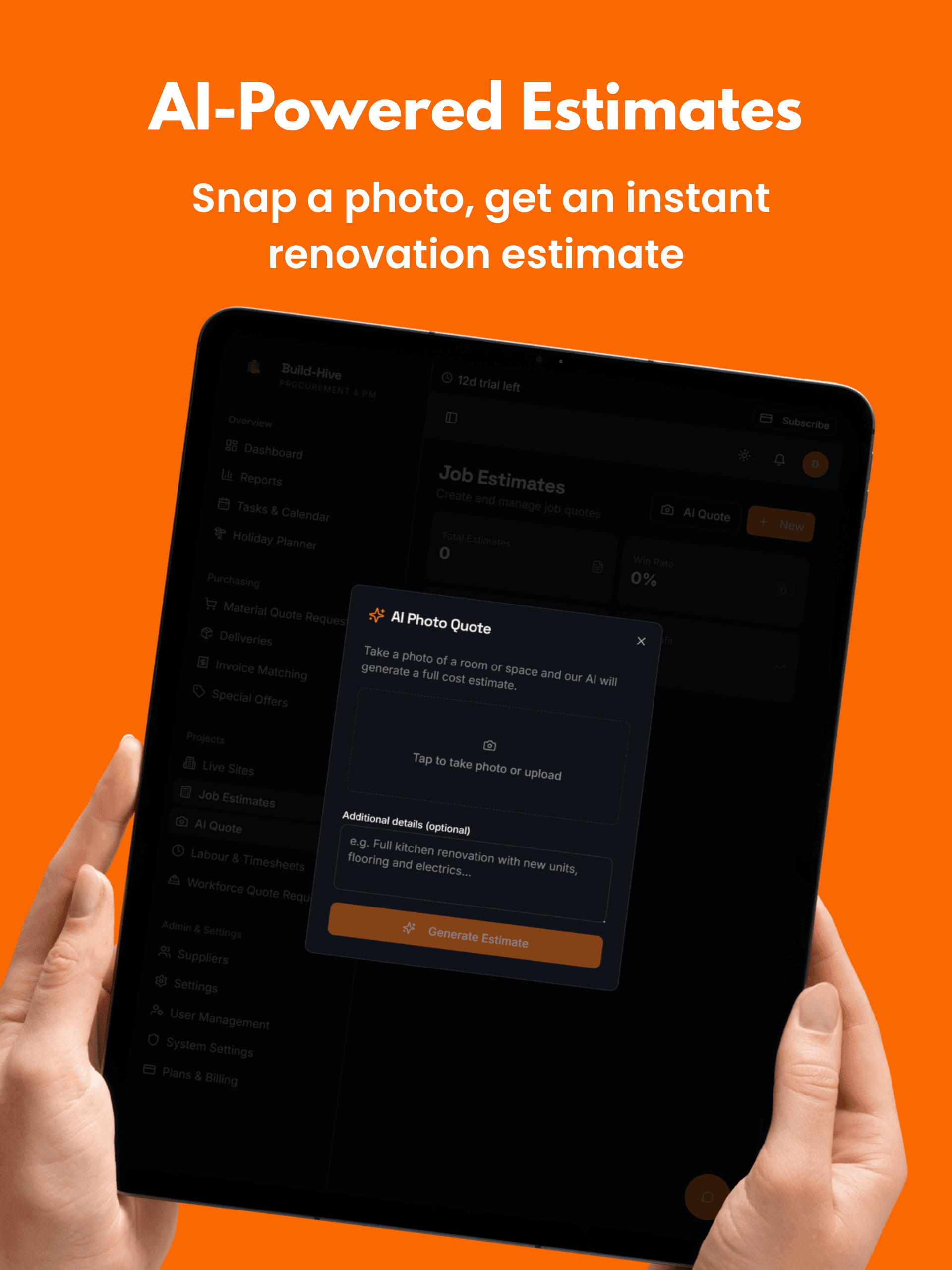 Build Hive — Construction Procurement Platform tablet view 5